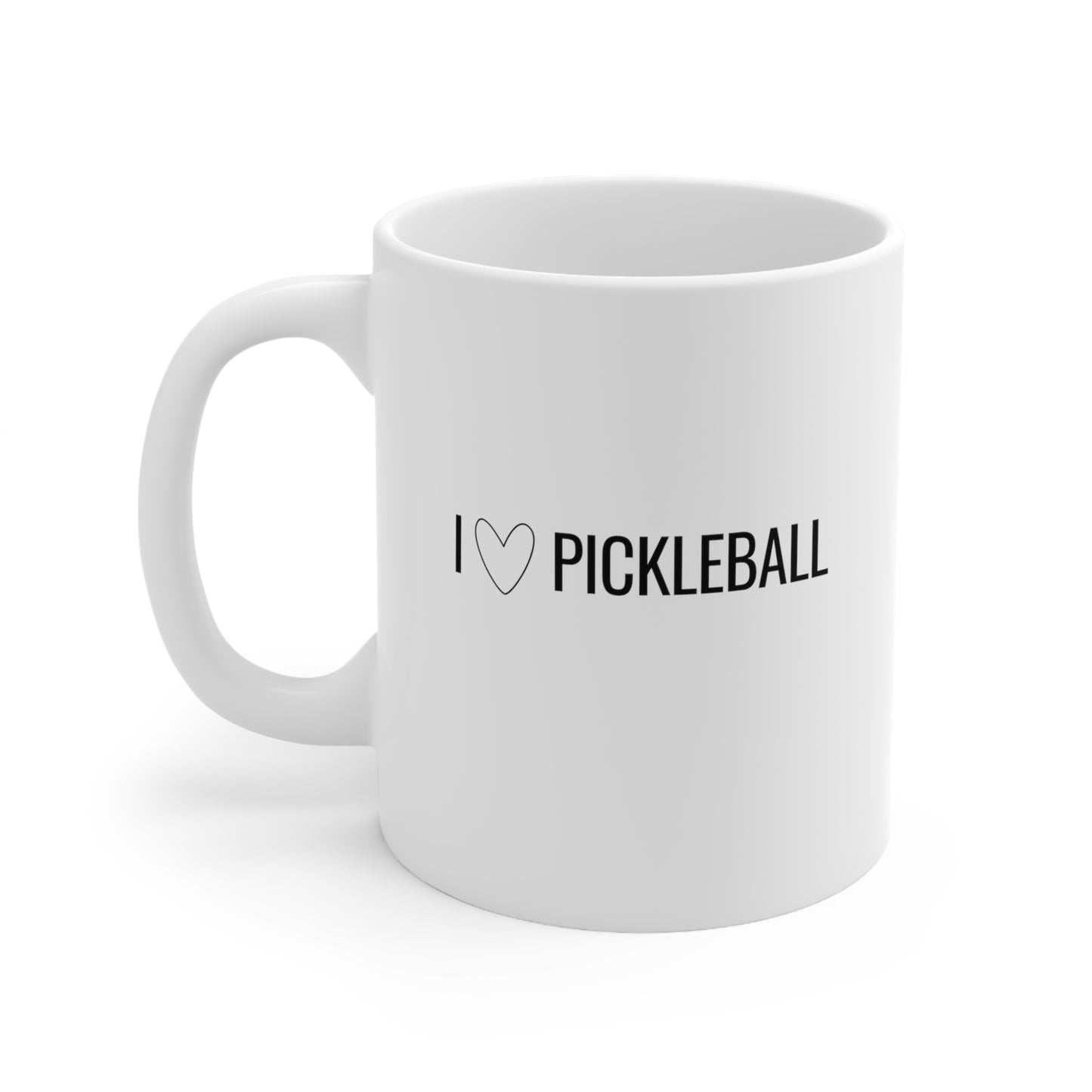 I Heart Pickleball 11 Oz White Coffee Mug