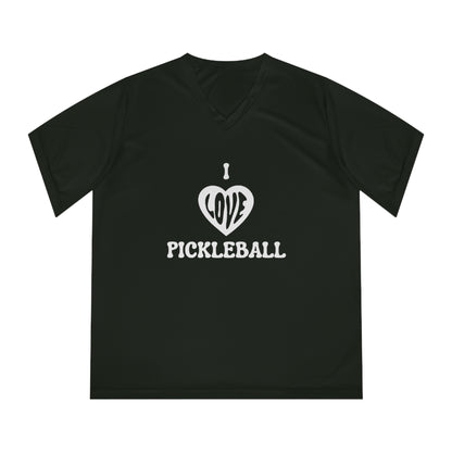 I Love Pickleball Women's Performance V-Neck