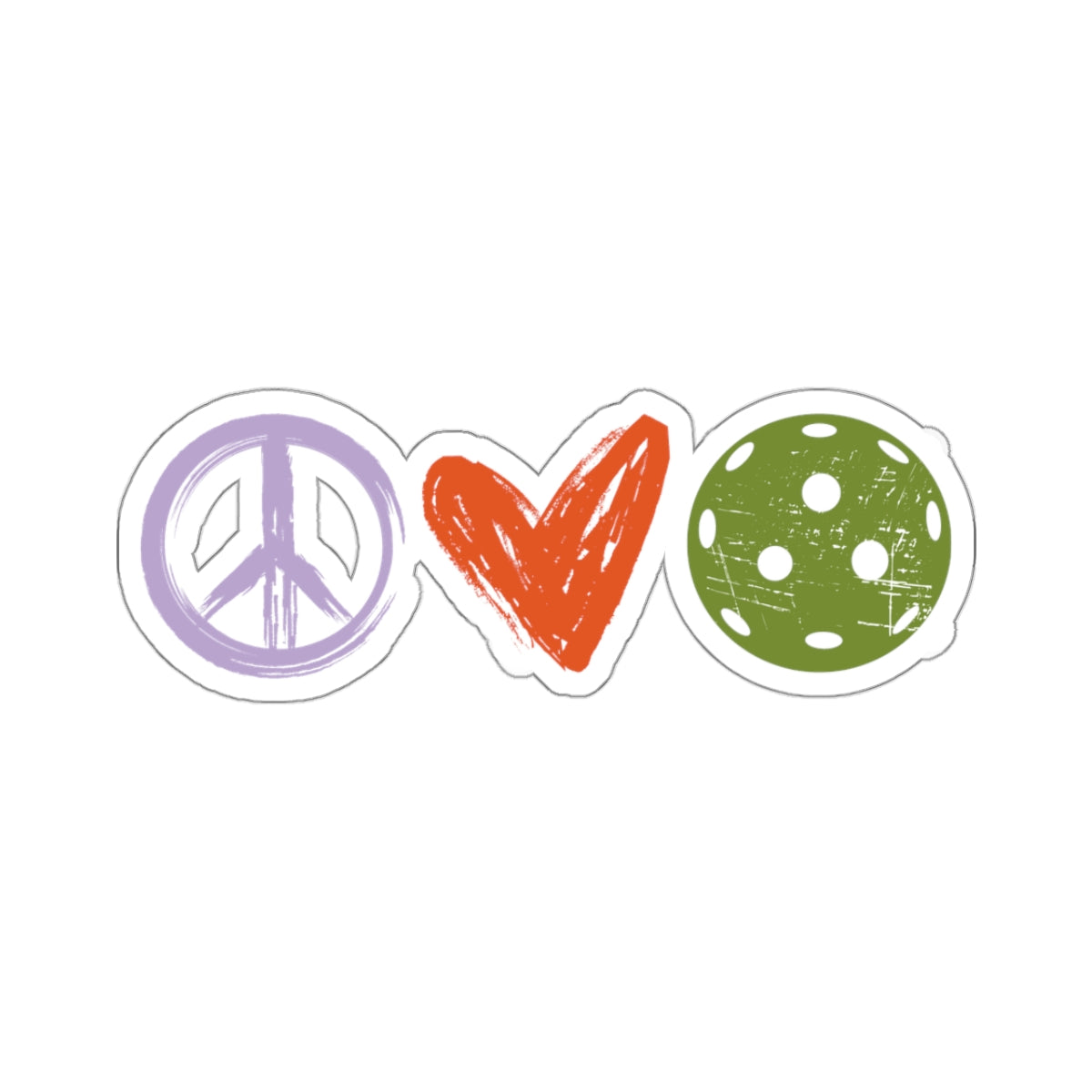 Peace, Love, Pickleball Kiss Cut Sticker