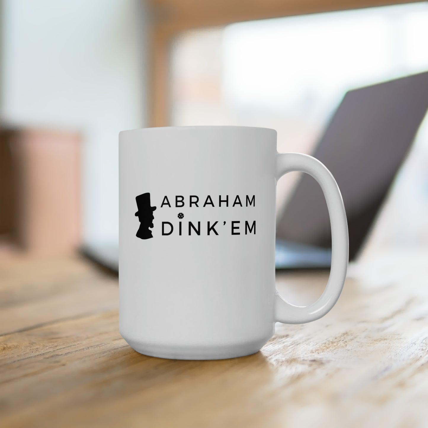 Abraham Dink 'Em 15 Oz White Coffee Mug