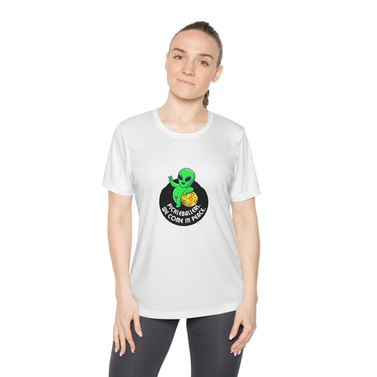 Pickleballers. We Come In Peace. Color Imprint. Women's Moisture Wicking