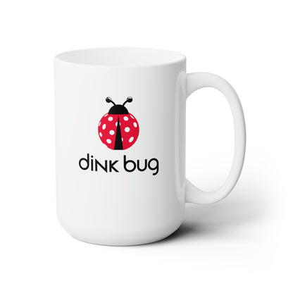 dink bug. Color Imprint. 15 Oz White Coffee Mug