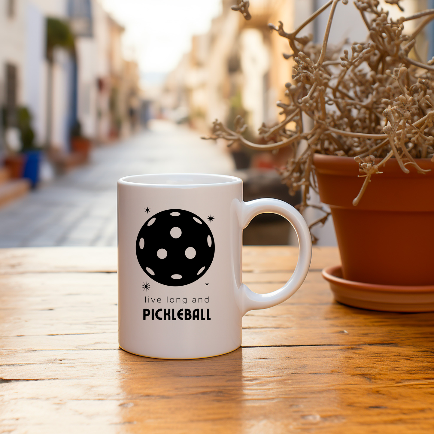 Live Long And Pickleball 15 Oz White Coffee Mug