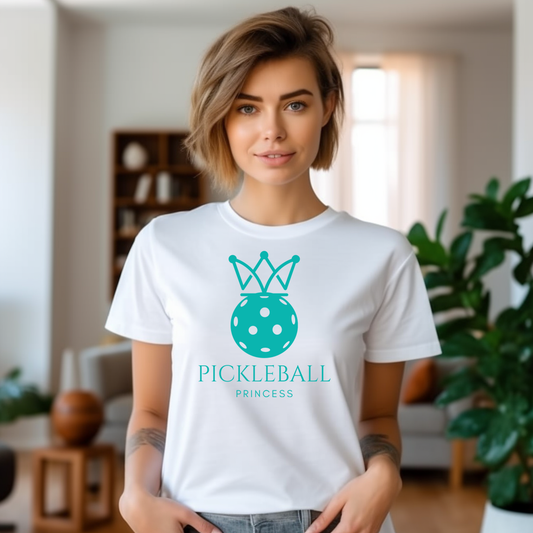 Pickleball Princess Tiffany Blue Imprint. Bella+Canvas